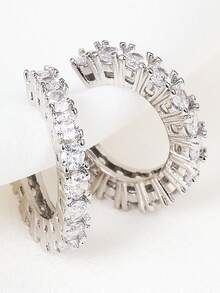 2 buc cercei eleganți în formă de C geometric, cu clips, pentru femei, cercei falși, bijuterii fără piercing, potriviți pentru purtare zilnică, cadouri, petrecere, Crăciun, Ziua Îndrăgostiților, Ziua Mamei