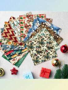 12 ورقة بحجم 6x6 بوصة لورق تجميع الصور لعيد الميلاد وعيد الهالوين - ورق مقوى ملون للحرف اليدوية والتجليد والديكور. ورق تجميع الصور لعيد الميلاد المجيد، ورق تجميع الصور لعيد الميلاد السعيد وعيد الهالوين، ورق حرفي متعدد الأغراض للتجليد والتزيين والتجليد والمناسبات الخاصة مثل عيد الميلاد والتخرج والعودة إلى المدرسة