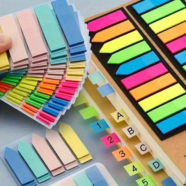 200pcs Sticky Notes Set, Easy Post Colorful Self-Stick Tabs, Office School Planner Stickers, Index, And Page Markers