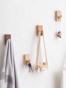 1/2/4/6 pièces Crochet de manteau simple et unicolore en bois naturel, crochet de manteau mural en noyer, crochet décoratif pour porte pour la buanderie, la boutique, le café-bar