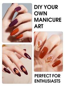 coscelia 30PCS Soak Off Gel Nail Polish Set, Red Brown Autumn Glitter Nail Gel Polish Semi Permanent, Long Lasting For Women DIY Nail Salon Gift