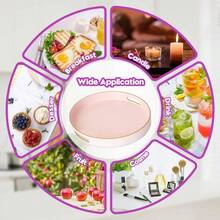 Pink Serving Trays, Decorative Serving Tray With Handles, Coffee Table Rectangular Trays Plastic Tray Ottoman Bathroom, Living Room, 15. U201Dx 10.2u201Dx1.37u201D - Hồng + 13" - Xem 6