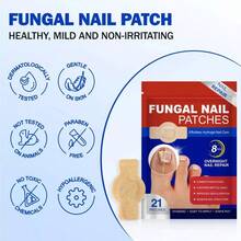 21pcs/Box Fungal Nail Patches, Nail Health Care Patches, Nail Fungus Care Patches, Suitable For Solving Fungal Nails And Other Nail Problems, Nail Supplies, Daily Care Nails Kit Set - 杏色 - 查看 8