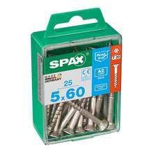 SPAX SPAXSS560 Box Of 25 Pcs. Wood Screws Flat Head A2 Stainless Steel 5.0x60mm, Multicolour - Green - View 2
