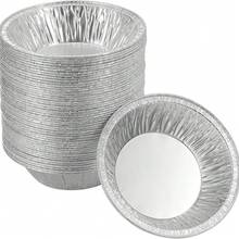 50Pcs Disposable Tin Foil Heart-Shaped Egg Tart Stands - 7.4*2cm Mini Heart Egg Tart Molds, Thickened Smooth Tin Foil Tart Trays, Oven- Non-Stick Baking Molds, Perfect For Pies/Milk Omelets/Puddings/Cupcakes/Small Desserts, Essential Baking Supplies For Home Kitchen & Party ﻿ - Silver Heart - View 9