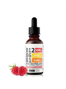 Vitamin B12 And B6 Liquid Dropss, B12 Sublingual Vitamin B Complex - B 12 Vitamin 5000mcg - B12 Methylcobalamin With 27, 200 Mcg, Raspberry Flavor, 2.03oz - 1 - Xem 8