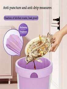 100pcs Thick & Durable Drawstring Trash Bags - Thick Portable Polyethylene Garbage Bags, Suitable For Kitchen, Bathroom, Bedroom And Living Room, Home Organization | Fashionable Design | Drawstring Closure, With Trash Bag Dispenser - Multicolor - View 3