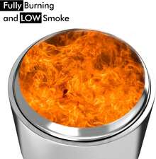 Brasero portátil de acero inoxidable para exteriores, sin humo, de 27 pulgadas, con soporte extraíble y cenicero, ideal para acampar, jardín y patio. - Plateado - Ver 4