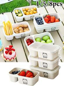 Hộp đựng thực phẩm dạng lưới 2 lớp, hộp cơm bento, hộp đựng trái cây có nắp, hộp cơm trưa hai ngăn xếp chồng lên nhau, thích hợp cho nhà bếp, bãi biển mùa hè, đựng thực phẩm, cắm trại, sắp xếp đồ đạc, trang trí phòng và đồ dùng nhà bếp. - Nhiều màu - Xem 1