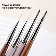 New Wholesale Design Long Grid Brush Long Line Brush Cleaning Polish Dust Acrylic Art Nail Brush Sets 3d Uv Gel French