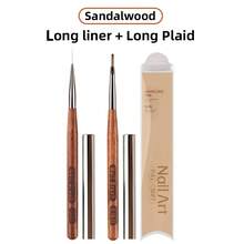 New Wholesale Design Long Grid Brush Long Line Brush Cleaning Polish Dust Acrylic Art Nail Brush Sets 3d Uv Gel French