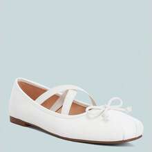 Leina Faux Leather Ballet Flats - White - View 2