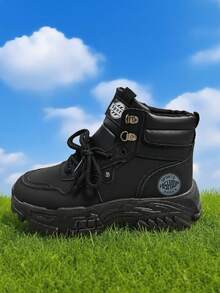 Botas casuales para adolescentes y estudiantes, resistentes al desgaste, de unicolor y elegante, de estilo británico versátil