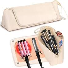 Travel Case For Straighteners, Heat-Resistant Mat, Curling Iron, And Hairdryer