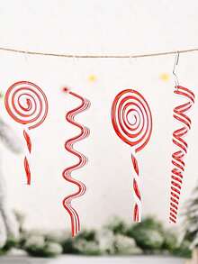 4 pièces Ensemble d'ornements de sucette et de canne de bonbon de Noël, ornements de bonbon acrylique rouge et blanc de Noël, ornements de bonbon d'arbre de Noël pour la décoration de fête d'hiver, d'anniversaire et de mariage de Noël