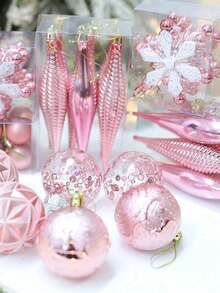 40pcs Christmas Ball Ornament Set - Colorful Balls And Snowflakes For Christmas Tree Decoration, Ideal For Holiday Home And Storefront Display