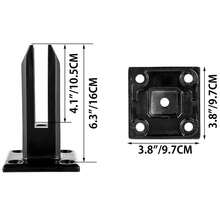 1PCS 304 Stainless Steel Standing Stairs Balcony Glass Post Balustrade Railing Clamp Spigots Square Floor - Black - View 2