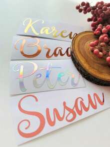 Customized Glitter Name Stickers, Personalized Name Label Stickers, 3-6 Inch Labels, Name Stickers, Custom Stickers, Name Stickers, Date Stickers, DIY Gifts, Handmade, Handwritten Font, Wedding Stickers, Gift Stickers. Customized Gifts, Holographic Name Stickers Available - Multicolor - View 5