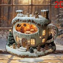 بيت الزنجبيل، حامل عرض أكريليك للطاولة، ديكور عيد الميلاد والعطلات، أسلوب بوهيمي، ديكور المنزل والمكتب، هدية مثالية، متعدد الوظائف، بدون نص