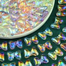 6/10pcs Mixed Acrylic Beads - Bowknot, Heart, Flower, Pentagram Shapes, DIY Bracelet Necklace Keychain Pendant, Jewelry Making Supplies