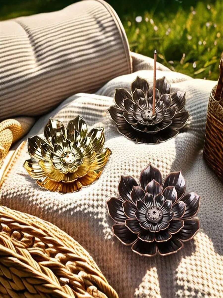 Natal, Dia de Ação de Graças, Dia de São Patrício, Suporte de Incenso de Liga com Base de Lótus, Suporte de Incenso Multiuso, Acessórios de Decoração Doméstica para Festivais, Queimador de Incenso, Suporte de Incenso, Acessórios de Incenso, Decorações Natalinas, Acessórios de Decoração Doméstica, Queimador de Incenso.