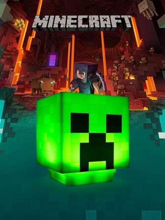 Minecraft 1 件爬行者像素风格游戏灯，变色 USB 可充电，RGB 小夜灯，卧室/客厅装饰壁灯，带充电线，LED 小夜灯，装饰环境灯，睡眠伴侣小夜灯，可充电小夜灯，创意灯吊坠，时尚新款创意灯，装饰、家庭影院、房间装饰的理想选择，完美的圣诞礼物