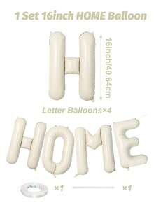 4pcs 16/40-Inch HOME Letter Balloon Set, HOME Letter Balloon Decoration For Housewarming Party, Retirement Party, Theme Party Decoration, HOME Balloons Background Decoration For Party, Cream White Aluminum Film Banner Letter Sign, Aluminum Film Balloon Indoor And Outdoor Decoration, Home Balloon Banner For Celebration Housewarming , No Electricity Required, Christmas Halloween New Year