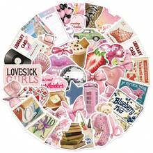 50张粉色水彩贴纸，日记贴纸，可爱动物贴纸，花卉贴纸，防水乙烯基贴纸，适用于水瓶、电脑、笔记本电脑、手机、行李箱、笔记本、冰箱等。 - R - 查看 11