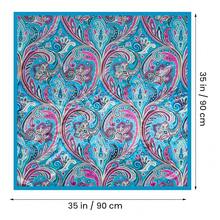 Mulberry Silk Scarfs Small Square Scarfs For Women 21" X 21" Lightweight Square Satin Head Scarf Neck Scarves{"Size_name":"35\"","Color_name":"LightBlue"} - 淺藍英寸 - 查看 3