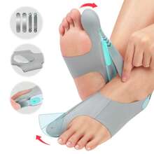 Tech Love 1 Pair Corrector Bunion  Toe Separator For Women Men, Toe Separator In Shoes With Gel Cushion Pads For Big Toe, Adjustable Toe Separator Sleeves With 4 PCS Fixing Plates Day Night(Medium) - Light Grey - View 10