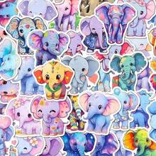 50PCS/[Elephant] Cartoon Elephant Pattern Doodle Sticker, Cute, For Use In Journals, Stationery, And Decorations.