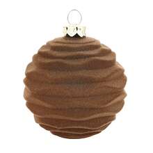 16Pcs Christmas Ball Ornaments Set Flocking Balls Tree Hanging Decor For Home Holiday Party - 棕色 - 查看 4