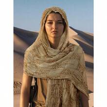 Wrap Sand Hooded Shawl With Viking Brooch Scarf Rogue Medieval Renaissance Cosplay Cloak Cape Accessoriesgift - 卡其色 - 查看 2