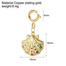 1pc Fashionable And Exquisite Hot Selling Marine Life Series Sea Star Seahorse Small Fish Shell Mermaid Scallop Pendant, Plated 18K Gold, DIY Jewelry Accessories, Necklace, Bracelet, Keychain, Easy To Match, Can Be Worn As An Exquisite Pendant To Show Charm, And Can Be Given As A Gift To Wives, Mothers, And Girlfriends. Ladies' Jewelry.