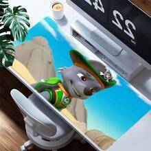 1pc Extra Large  Cartoon Mouse Pad - Rubber Material, Oblong Rectangle Shape, Stitched Edges, Non- & Washable Desk Mat For Computer, Office & Gaming Setup