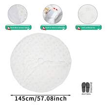 1pc White Faux Fur Christmas Tree Skirt, Soft & Comfortable, Easy To Install, White Tree Skirt For Christmas Tree Decor, Scene Decor, Room Decor, Bedroom Decor, Home Decor, Holiday Party Decor, Christmas Decor, Autumn Decor - Multicolor - View 16