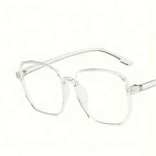 1 Piece Large Square Frame Glasses Oversized PC Frame Non-Prescription Computer Goggles Simple Round Hexagonal Compatible Full Frame Durable Daily Wear Office Digital Screens Reading Suitable For Men Women Mothers Day Accessories 2026 Best Mom Gift For Mom Sentimental Heartfelt Unique Gift For Grandma Mommy Mum Thank You Mom Surprise Gift Mom Birthday Gift - Transparent Gray - View 7