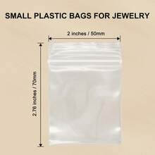 120 PCS Small Plastic Bags For Jewelry, 2" X 2.76" Resealable Clear Poly Baggies, 2.4 Mil Mini Zip Bags For Small Business, Storage, Gifts, Candy, Screws - 無色 - 查看 5