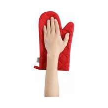 Juego de 4 manoplas de horno y soportes para ollas, alta resistencia al calor, 500 grados, grueso, largo, de algodn para cocina, para cocinar 12 pulgadas, rojo - Algodón-rojo - Ver 5