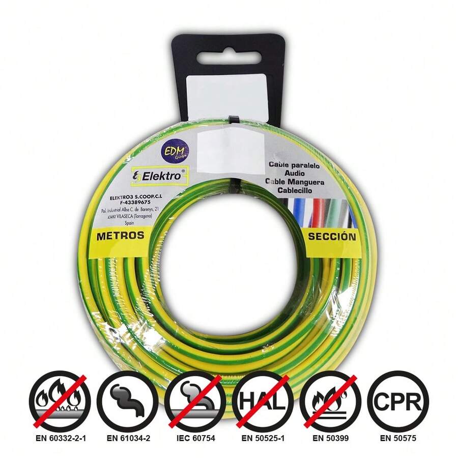 EDM 28508 Halogen-Free Flexible Cable Reel, Two-Color, 4 Mm, 50 M, Two-Color - Multicolor - View 1