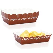 10 Stück/20 Stück/50 Stück braune gewellte Cielito Lindo Papier Lebensmittel Boote, mexikanische Snack Tabletts, Einweg Cielito Lindo Party Dekoration, mexikanische Tonschalen, Nacho Lebensmittel Tablett für Feiertage, Hochzeiten, Baby-Duschen, Party Zubehör - Braun B - Übersicht 3