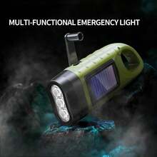 太阳能手摇电筒、多功能LED露营灯、应急灯、户外钓鱼灯、带挂钩的可充电ABS工作灯、便携式电筒 - 白光 - 查看 10