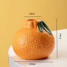1 pièce Vase en céramique réaliste en forme d'orange, vase décoratif en céramique exquis avec une surface lisse et des couleurs riches, décoration de table compacte et élégante pour le salon, la salle à manger, le bureau, le hall d'entrée