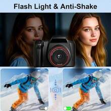 SEREE Digital Camera Photography Kit With 2.4-Inch Screen, 1080P HD, 16x Zoom, 9.88mm Wide Angle, Portable Vlogging Travel Camera, Includes 32GB Card Cleaning Tool, Suitable For Beginners - B 套裝 - 查看 7