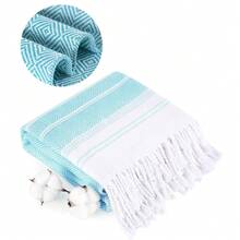 Turkish Beach Towels Vacation Essentials Quick Dry Absorbent Adult Oversized Bath Pool Swim Long Towel Lightweight Thin Fast Drying Over The Lounge Chair Towel Sand Repellent Anti Green - ThickerNile172x36inch - View 2