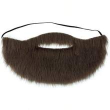 Men Dress Up Fake Beard and Mustache Costume Fake Beard for Halloween Cosplay Party - Marrón - Ver 5