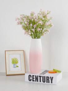 1Pc Pink Ceramic Vase Flower Vase Minimalism Style For Modern Table Shelf Home Decor, Fit For Housewarming, Weddings, Birthday, Christmas, Thanksgiving, New Year Room Decor Glass Vase - Pink - View 6