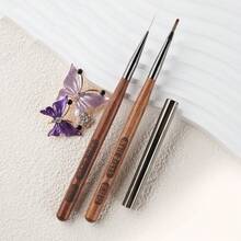 New Wholesale Design Long Grid Brush Long Line Brush Cleaning Polish Dust Acrylic Art Nail Brush Sets 3d Uv Gel French