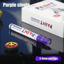 1 pieza Marcador de pintura a prueba de agua para neumáticos, marcador permanente de graffiti para neumáticos, marcador de pintura indeleble, marcador de retoque para neumáticos de automóvil, marcador de graffiti multicolor DIY