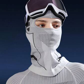 LY-TD-01：男女通用全脸摩托车/滑雪/BMX/ATV/雪地摩托/遮阳板兼容面罩 - 可调节、透气、防风、贴合 - 适合寒冷天气骑行（不含护目镜）和极端天气